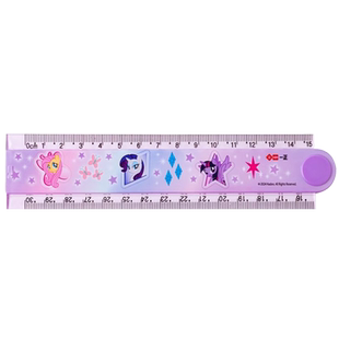 正版小马宝莉30CM折叠尺子小学生专用高颜值透明多功能直尺儿童卡通可爱15厘米刻度绘图测量学习用品格尺套装