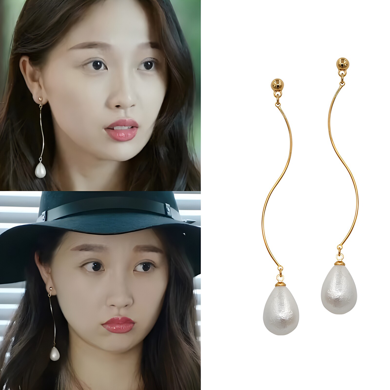 美妆大V明星同款14K包金长款修脸耳环无痛螺丝耳夹无耳洞女长款