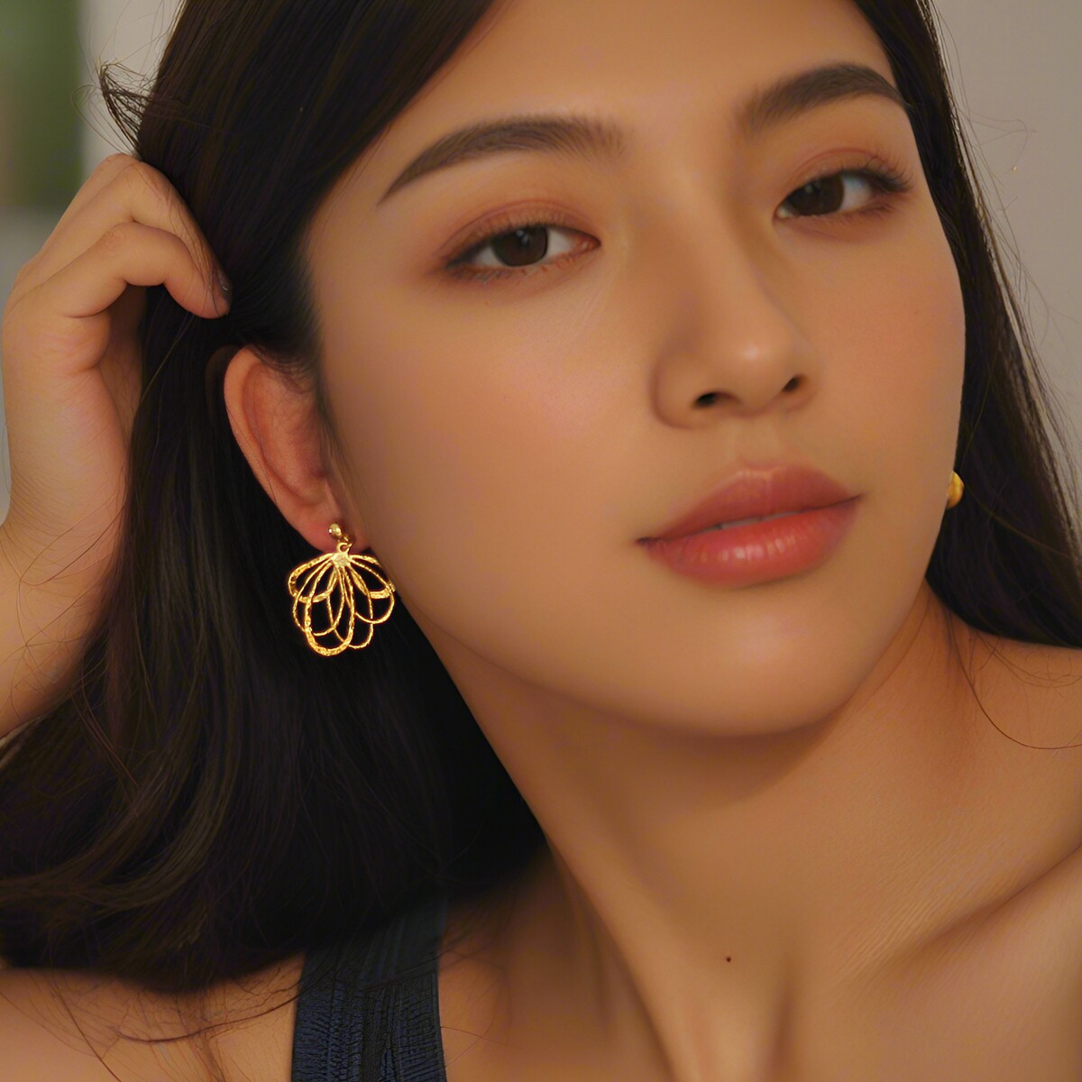 金属质感T台高级感几何简约chic甜美耳环INS红人搭配耳饰银针女