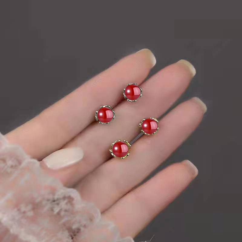 态美姿首饰 民族风天然红玛瑙花蕾耳钉女小巧高级感玉髓宝石耳钉,饰品/流行首饰/时尚饰品新,耳钉,淘宝优惠券,粉丝福利购,淘宝优惠卷