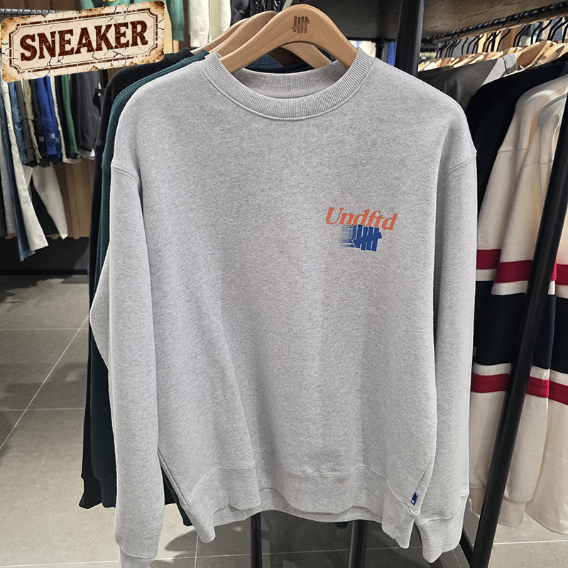 UNDEFEATED五条杠冬季滑雪元素图案运动圆领棉情侣卫衣UC44GKC01M