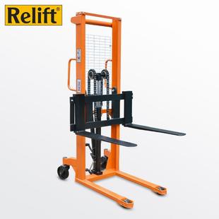 锐励1.5吨重型手动堆高车双门架液压升高车脚踏升降叉车装 卸堆高