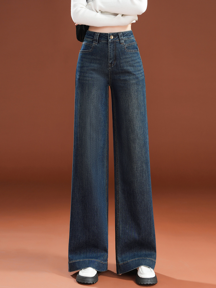 高腰牛仔裤宽松阔腿裤今年流行爆款女裤子2025春夏气质时尚长裤