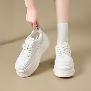zhr则则厚底小白鞋女鞋春新款舒适时尚百搭休闲运动增高鞋板鞋子