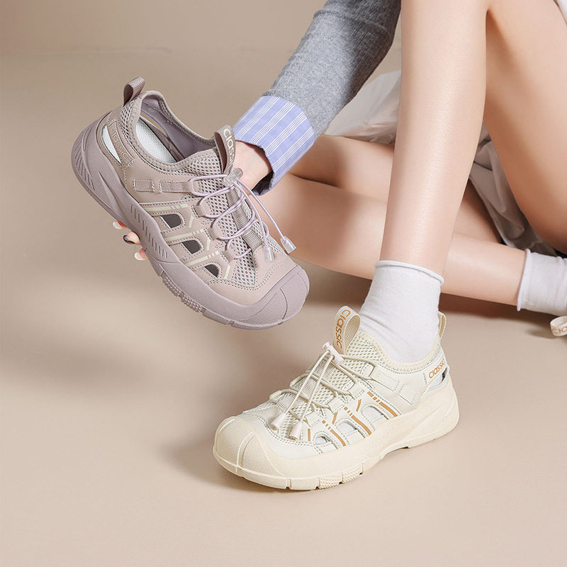zhr透气镂空户外休闲鞋软底鞋女夏新款徒步防滑洞洞舒适运动鞋子