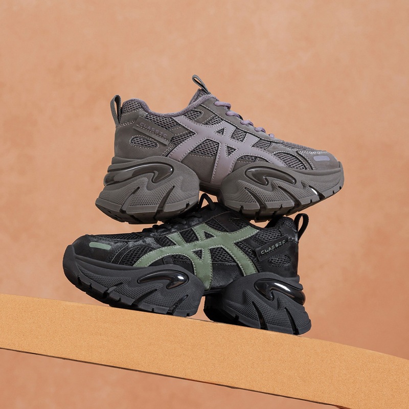 zhr厚底老爹鞋女2025秋冬款薄绒保暖时尚运动鞋超软耐磨休闲鞋子