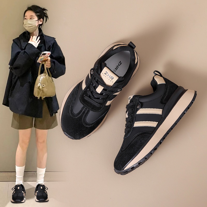 ZHR厚底轻便休闲鞋女耐磨防滑复古女鞋春秋新款ins百搭时尚运动鞋