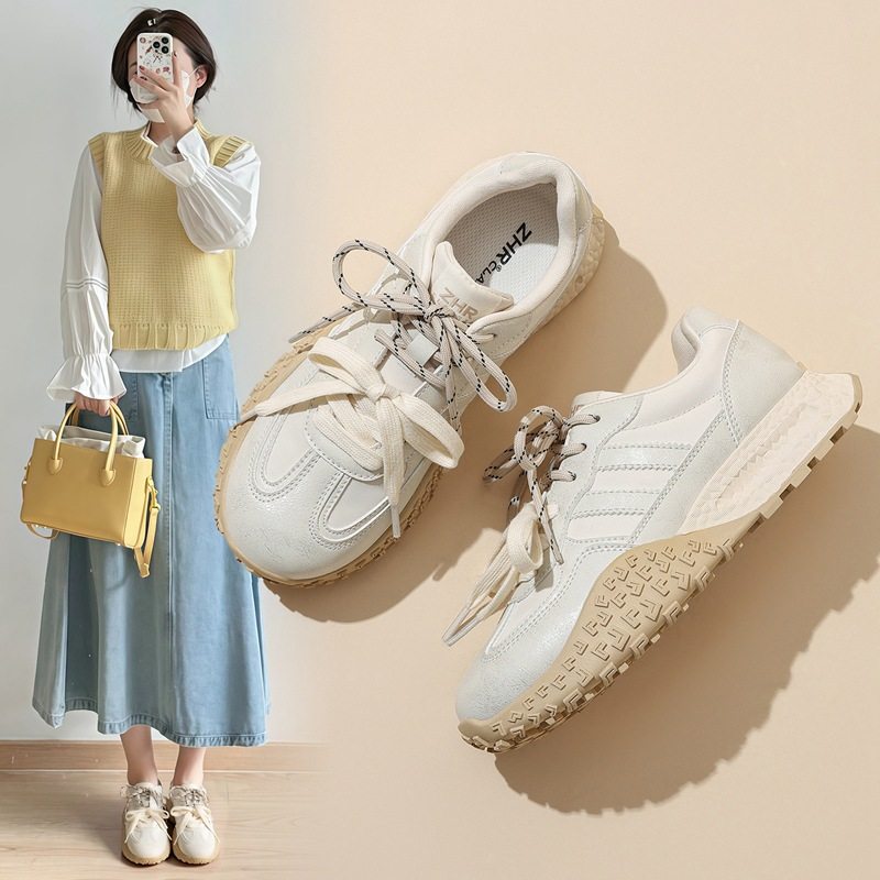 ZHR则则运动休闲鞋女春秋新款厚底阿甘鞋透气舒适百搭时尚德训鞋