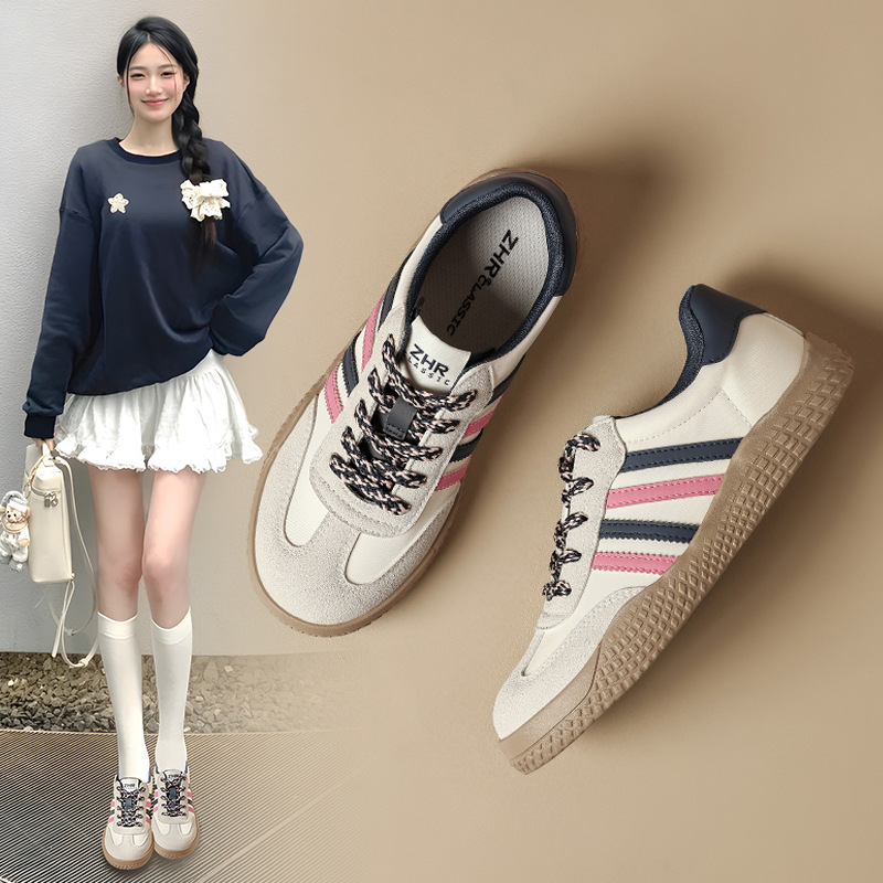 ZHR平底柔软板鞋春秋新款时尚百搭废土风轻便通勤运动跑步休闲鞋