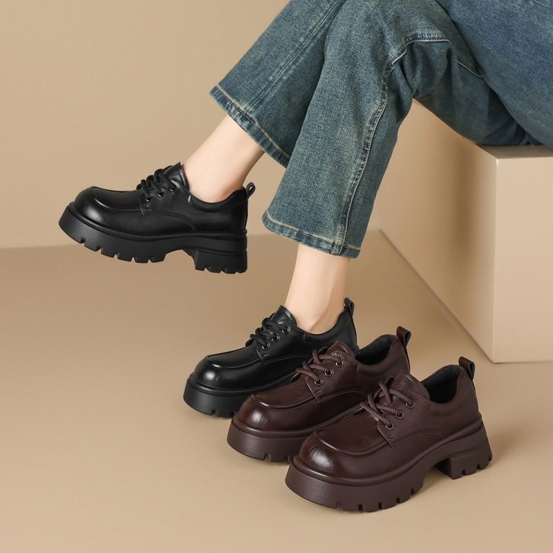 zhr则则厚底小皮鞋女春新款系带乐福鞋英伦百搭单鞋软底粗跟皮鞋,女鞋,乐福鞋（豆豆鞋）,淘宝优惠券,粉丝福利购,淘宝优惠卷