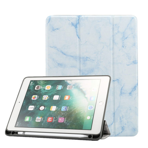 适用老款2018ipad 9.7寸大理石纹平板皮套9.7 air2带笔槽保护套