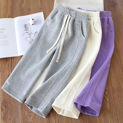 春秋窄版阔腿裤休闲裤直筒裤洋气