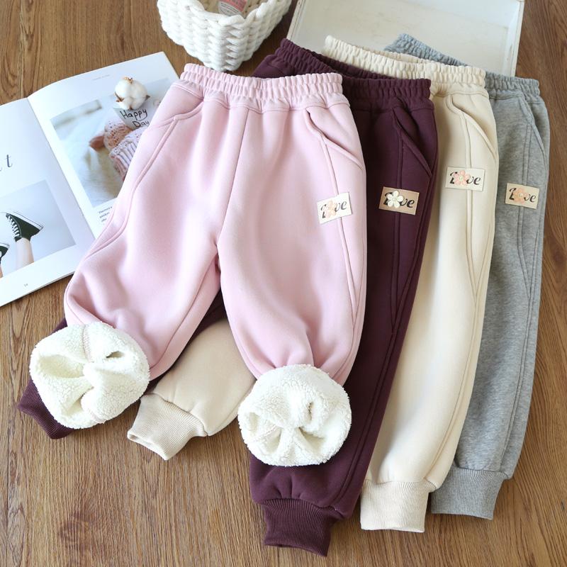 加厚羊驼绒休闲裤一体绒卫裤