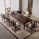 新中式 胡桃木茶桌家用客厅阳台功夫茶台办公室会所实木禅意泡茶桌