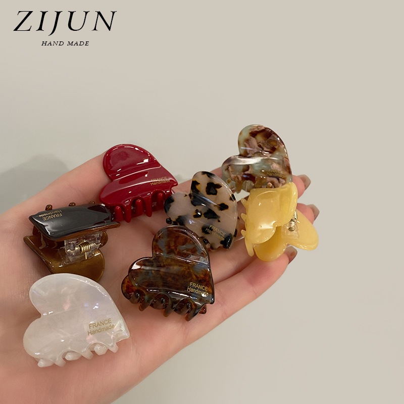 紫郡小抓夹醋酸甜美爱心夹子侧边