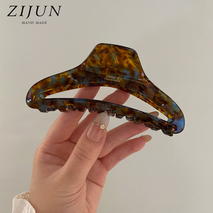 韩国原版 鲨鱼夹子 弧形醋酸抓夹大号发夹女后脑勺盘发卡抓力强新款