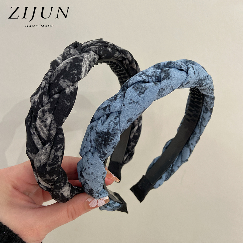 国风晕染麻花发箍女复古高级感