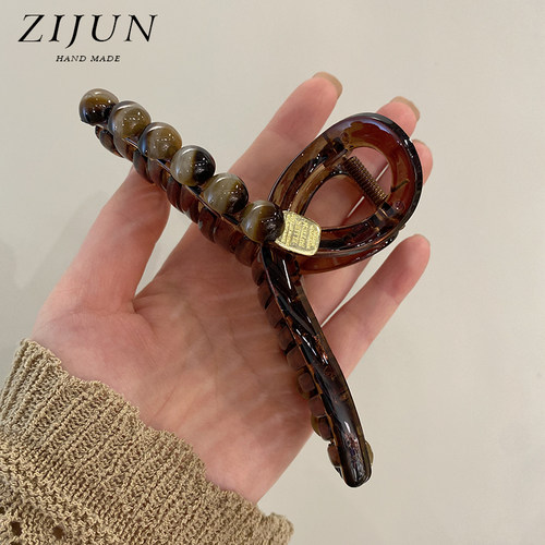 紫郡复古抓夹大号发量多美拉德色