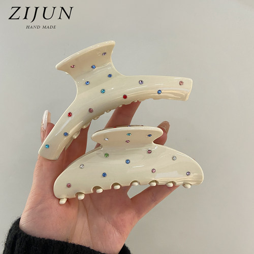 法式星空彩钻醋酸抓夹少女高级感