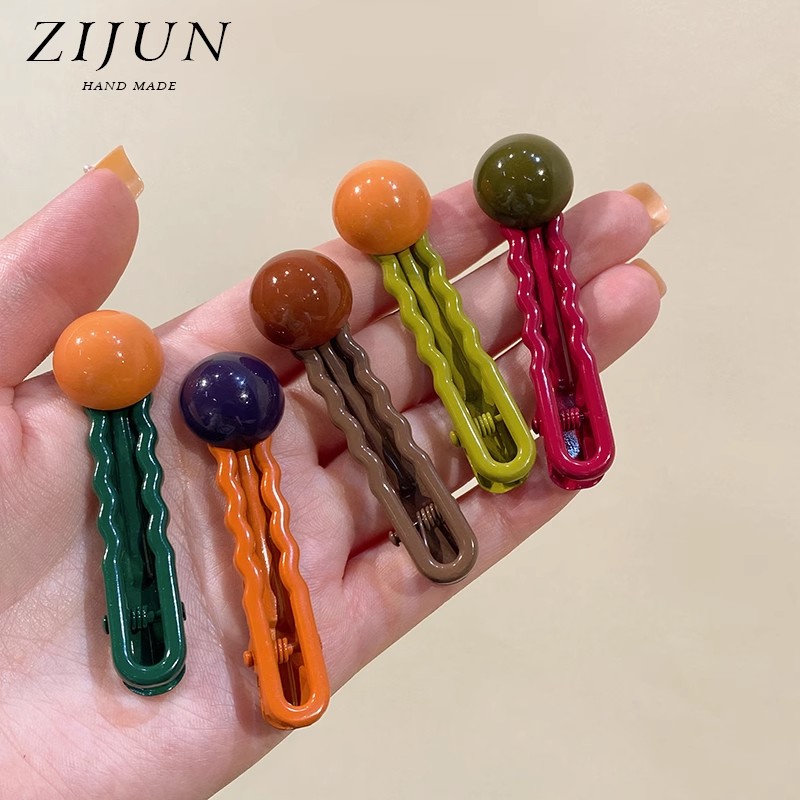 紫郡韩国豆豆发夹可爱一字夹