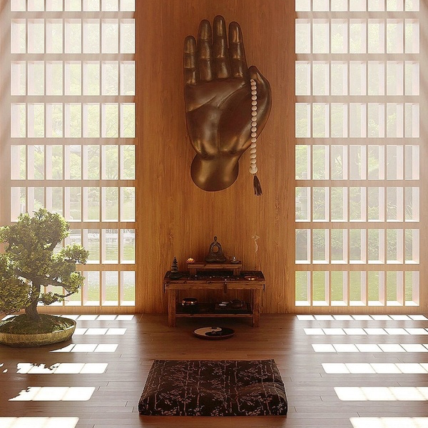 中式禅意佛堂案例家居禅堂设计灵感佛堂佛龛佛像供桌