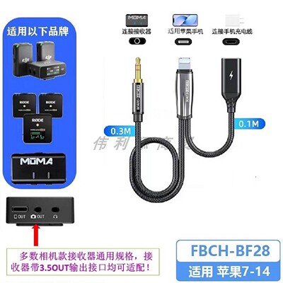 3.5接口无线麦OTG连接线边播边充