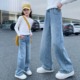 儿童裤 季 子中大童直筒软胖孩春秋新款 显高春装 潮窄版 女童牛仔长裤