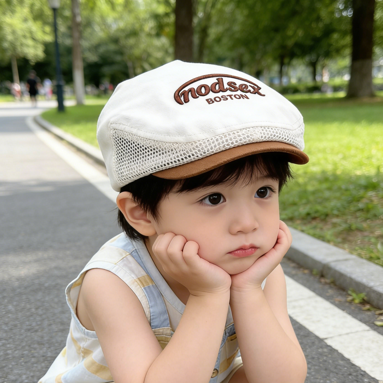 儿童帽子男童贝雷帽前进帽春夏季薄款透气网眼女童鸭舌帽幼童夏天
