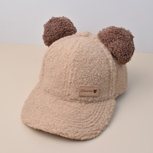 儿童帽子秋冬季亲子宝宝棒球帽女童保暖可爱洋气男童鸭舌帽毛绒萌