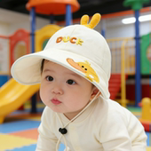 宝宝帽子幼童盆帽春秋季 男女宝遮阳帽春天太阳帽婴幼儿童渔夫帽萌