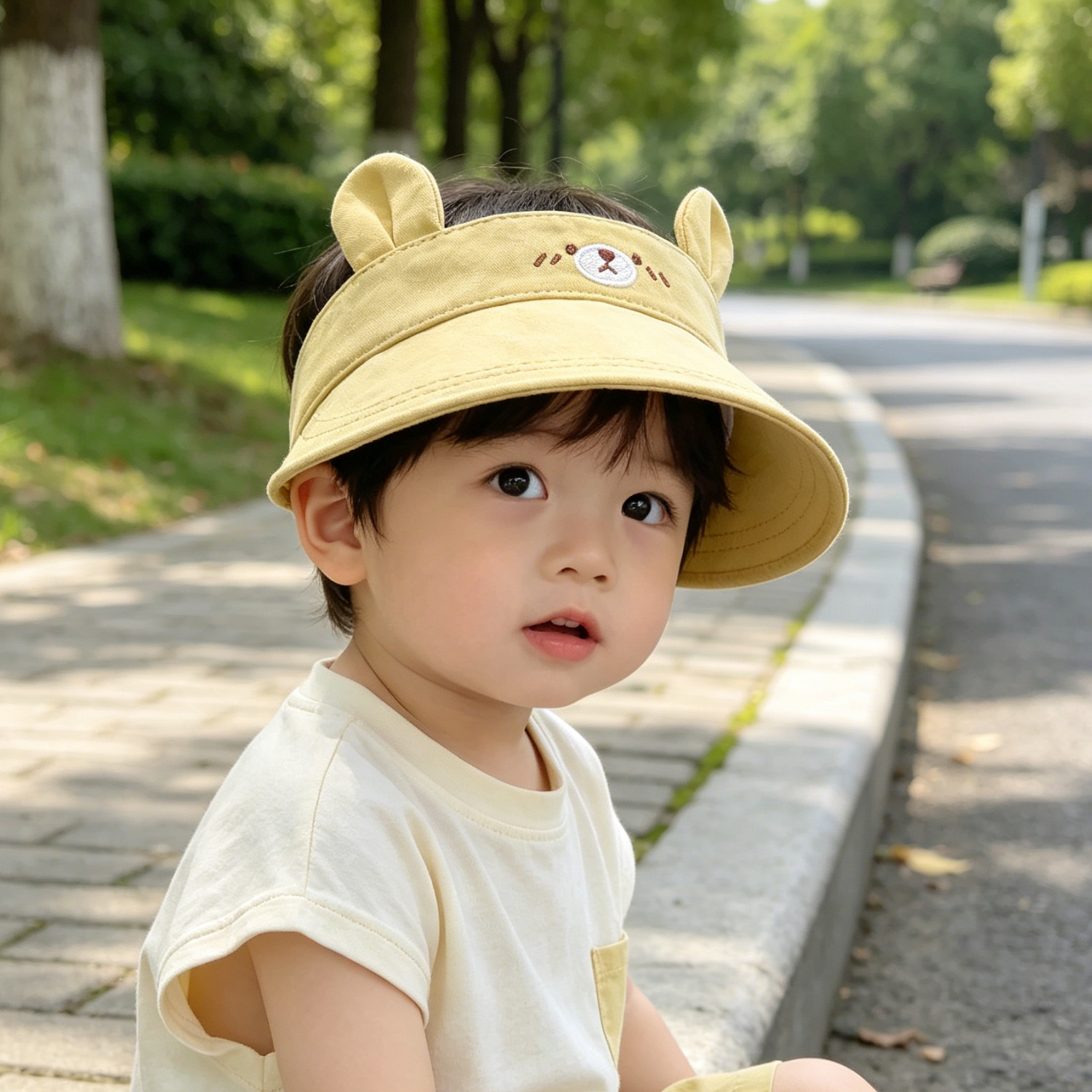 宝宝帽子可爱幼童空顶帽男女童薄款户外太阳帽夏季儿童防晒遮阳帽