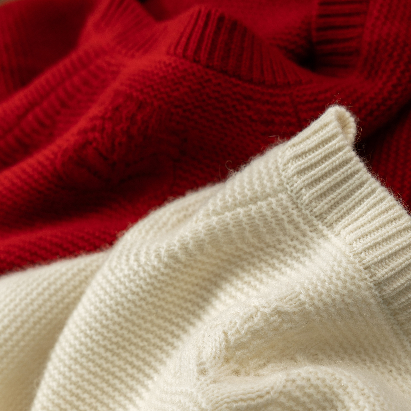 法柜仙美100羊绒圆领菠萝针毛衣