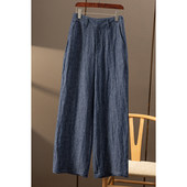 100亚麻松弛感高腰直筒阔腿裤 AA￥328 秒 春天家女30C4