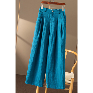 春天家女52B5 法柜高级神仙色100亚麻直筒阔腿裤 ￥369 秒