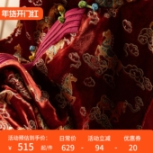 H春上7号 丝绒提花中长马甲D女98F1 日常新中式 新年 马踏祥云