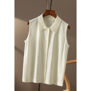 背心春上7号女4W59 扬子纱60支精纺美丽诺羊毛针织衫 ￥259 秒