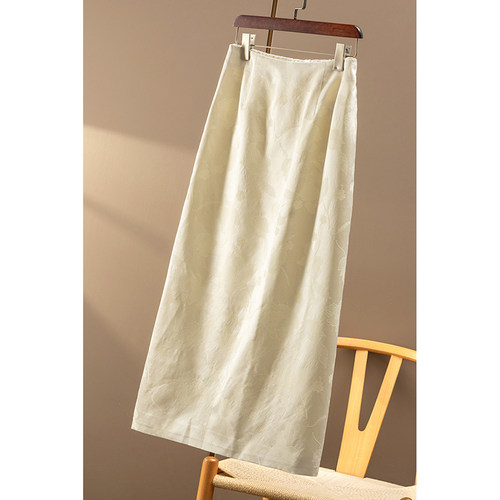 ￥669 秒！春天家 法柜轻奢真丝羊毛松紧腰A字包臀半身裙女28F1