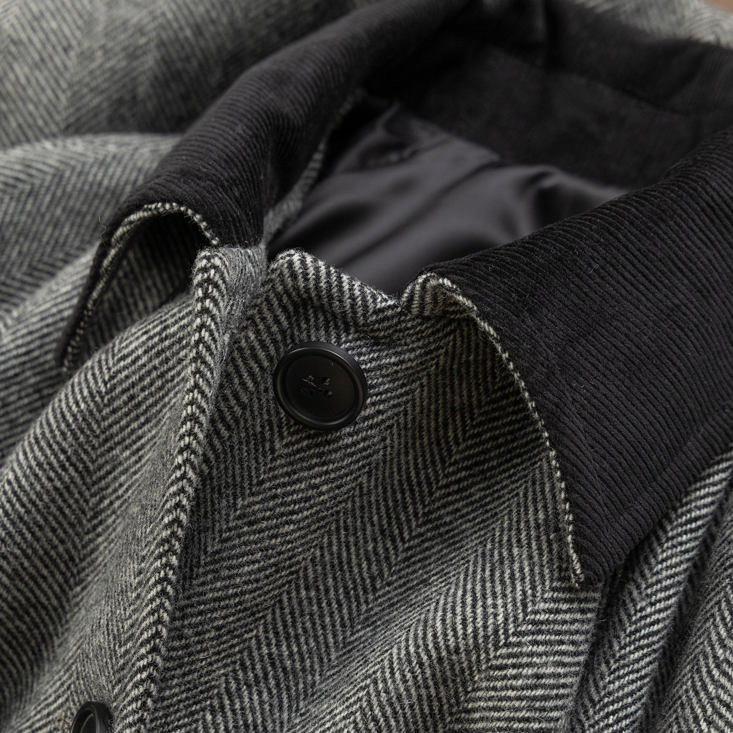 小禾柜7K+人字纹100羊毛毛呢大衣