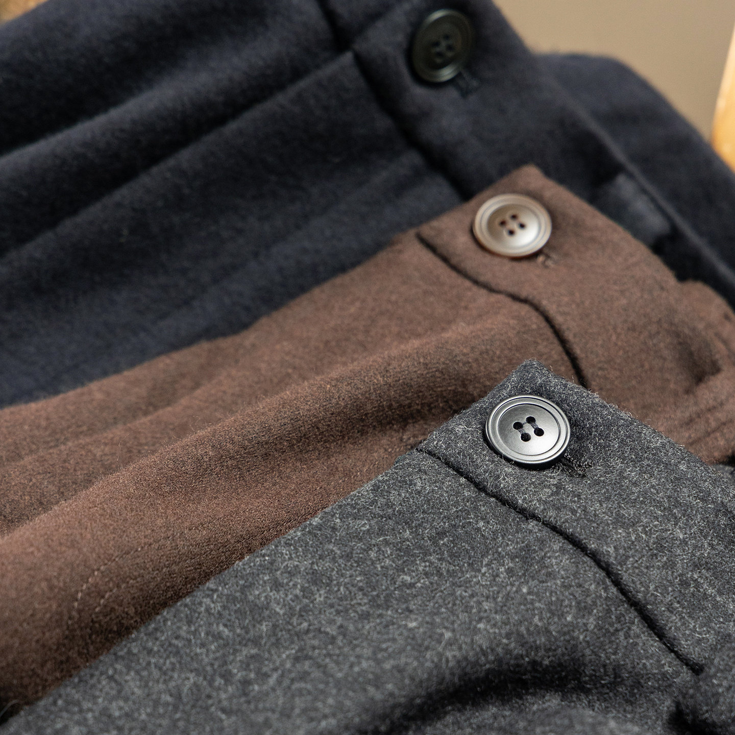 法柜含羊毛直筒阔腿九分毛呢裤