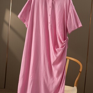 连衣裙配吊带女春天家1R36 特殊肌理^捏褶收腰衬衫 ￥459 秒