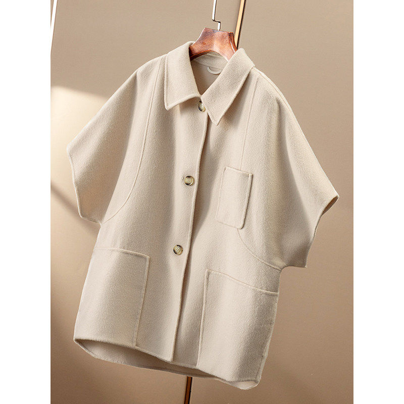 ￥829 秒！春天家羊毛羊绒真丝双面呢翻领五分袖外套女20F1,女装/女士精品,毛呢外套,淘宝优惠券,粉丝福利购,淘宝优惠卷