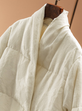 H春上7号 大气端庄 新中式肌理提花90白鹅绒中长羽绒服D女04J5