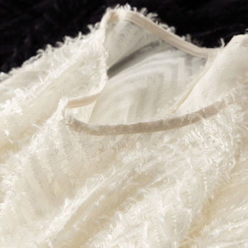 法柜剪花绡真丝乔其微透长袖衬衫