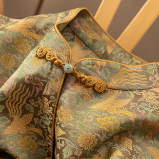 28姆米真丝提花立领衬衫 新中式 外套D女22J1 凤舞花间 H春上7号