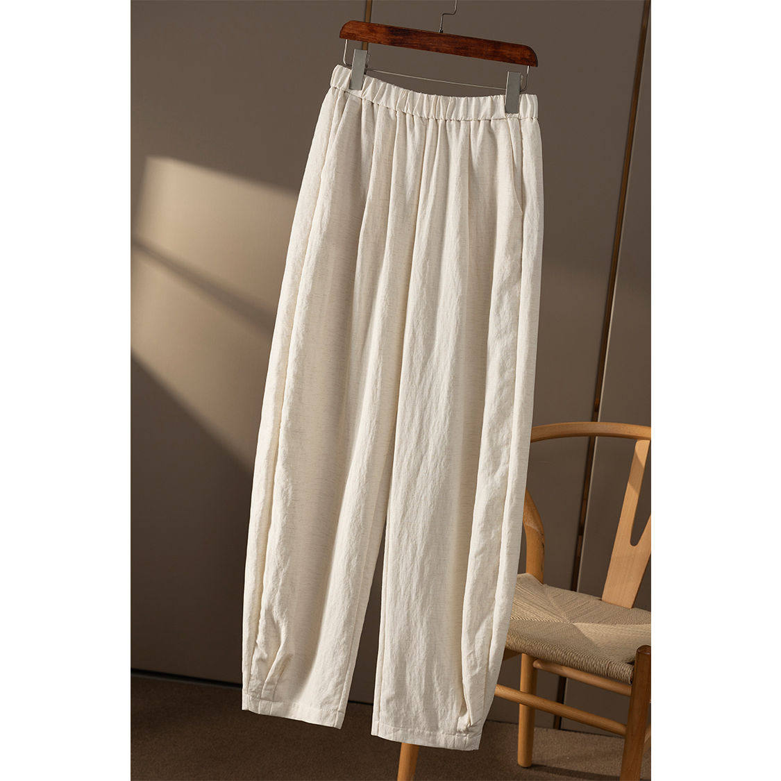 ￥秒！ 休闲垂坠含亚麻天丝松紧腰镰刀气球裤女春天家2Q49,女装/女士精品,休闲裤,淘宝优惠券,粉丝福利购,淘宝优惠卷