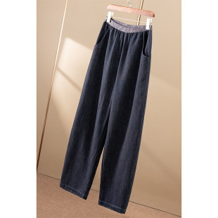 天丝汉麻棉松紧腰微锥直筒裤 ￥299 软牛仔 春天家 女22E0 秒