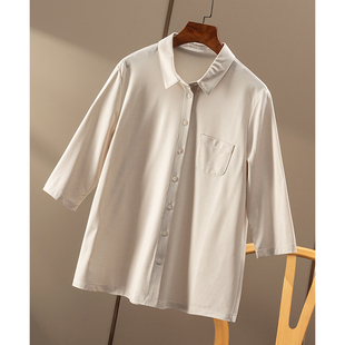 ￥218 秒！含真丝天丝七分袖针织衬衫Blouse春上7号女30C2特