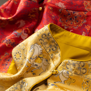 H春上7号 马上有福 复古矜贵 新中式提花旗袍领马甲D女16J9 特