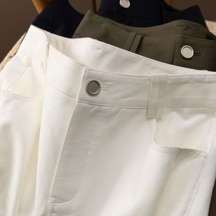 简约显瘦气质高腰九分锥形裤 通勤好版 女33G4特 外贸高品 H春上7号
