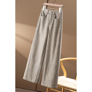 复古斜纹肌理感直筒阔腿磨绒牛仔裤 春天家 女4Y11 秒 ￥339